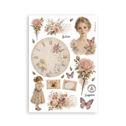 Stamperia - Flowers & Poems - A5 Washi Pad - 5993110055822 - 4