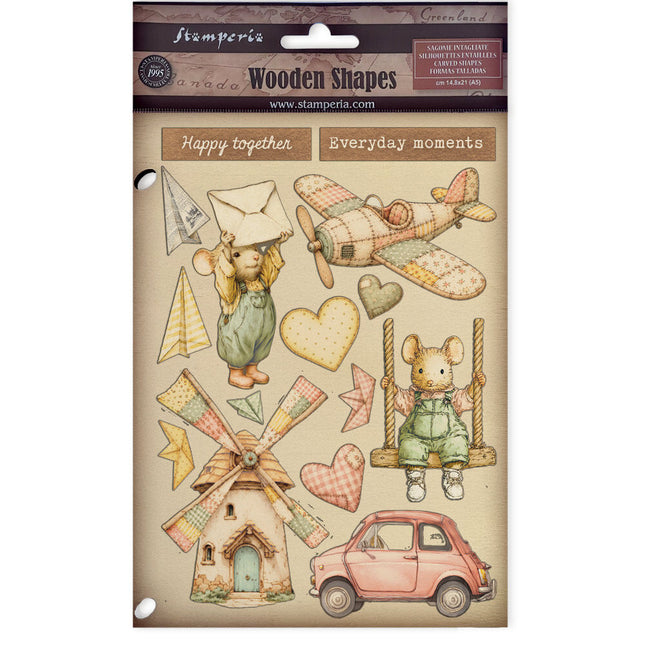 Stamperia - Cozy Family - A5 Wooden Shapes