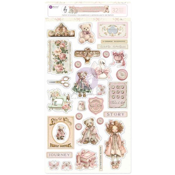 Prima - Buttons & Keepsakes Stickers – 32 pcs