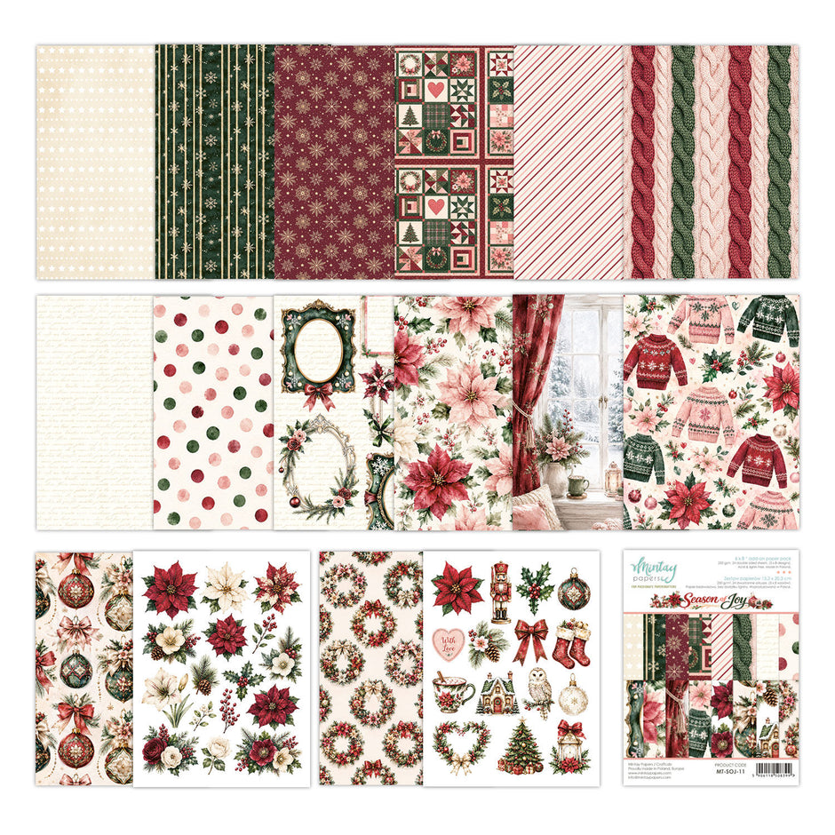 Mintay - Season of Joy - 6x8 Add On Paper Pack – Papermaze Scrapbooking ...