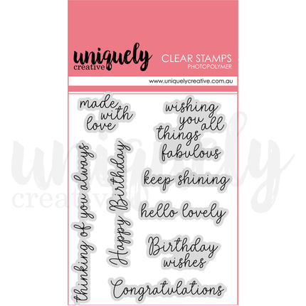 Uniquely Creative - Celebration Sentiments Photopolymer Stamp