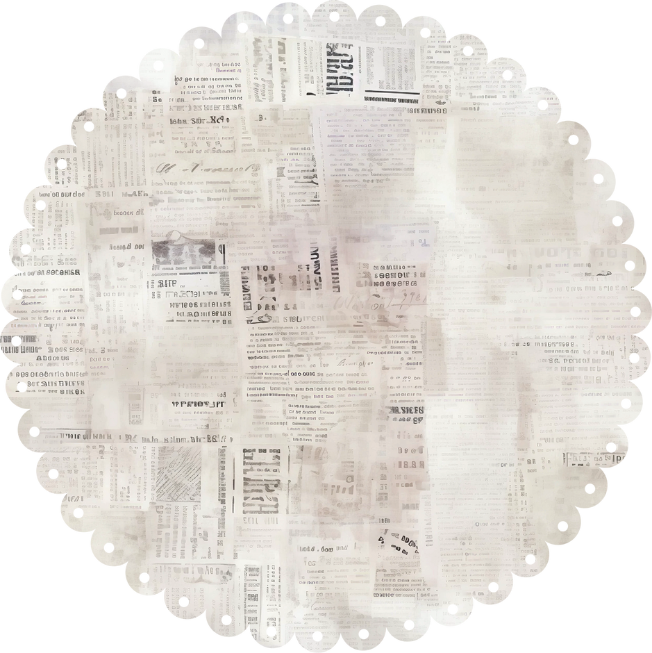 Uniquely Creative - Newsprint Scalloped Decorative Base Layer ...