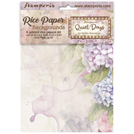Stamperia - Quiet Days - Background Rice paper A6 8 sheets
