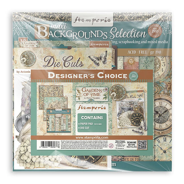 Stamperia - Gardens of Time - Scrapbooking Pad and Die Cuts Bundle