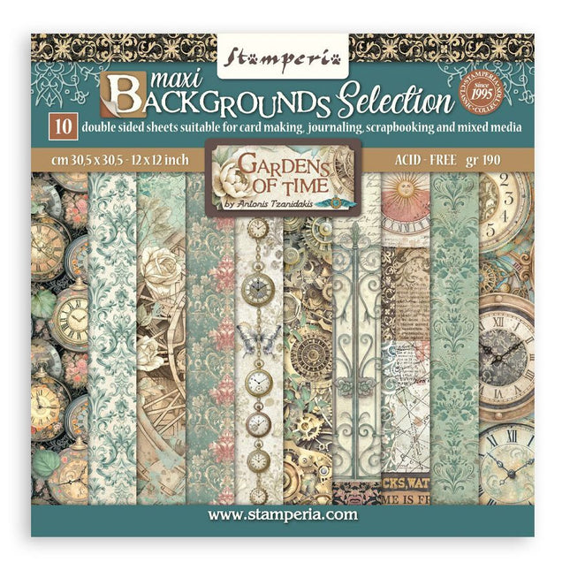 Stamperia - Gardens of Time - Scrapbooking Pad and Die Cuts Bundle