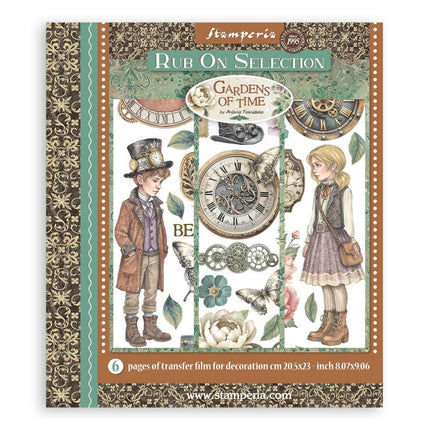 Stamperia - Gardens of Time - Scrapbooking Pad, Rub On Selection Bundle