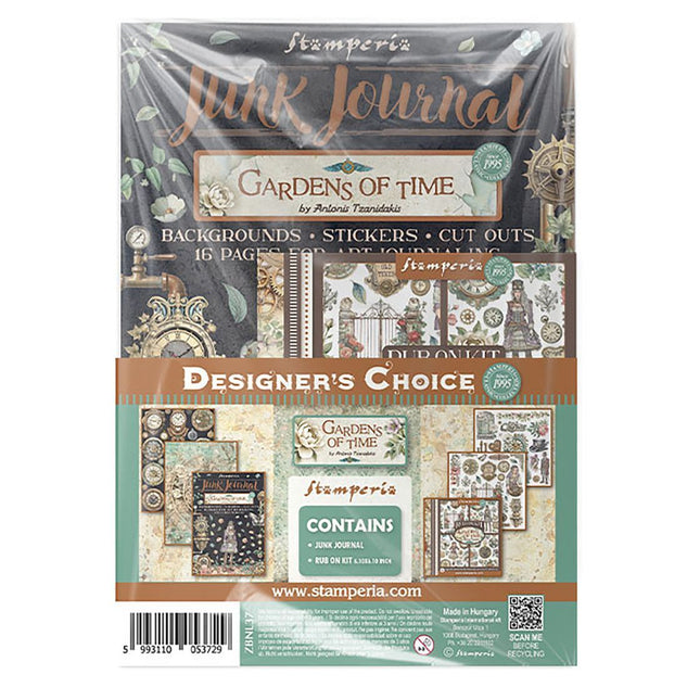 Stamperia - Gardens of Time - Junk Journal & Rub On Kit Bundle