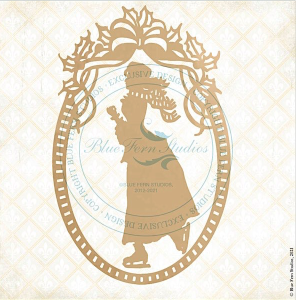 Blue Fern - Yuletide - Chipboard - Elegant Silhouette