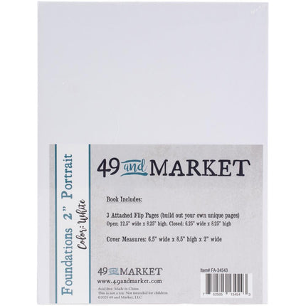 49 and Market - Foundations 2″ Portrait Album - White