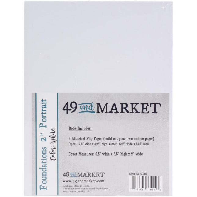 49 and Market - Foundations 2″ Portrait Album - White