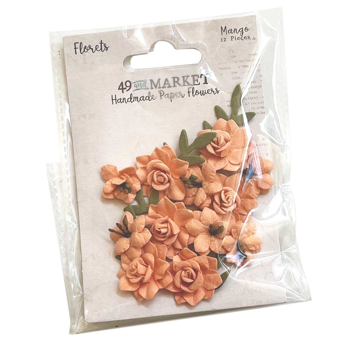 Scapt Paper 49 and Market - Florets Paper Flowers – Mango – Papermaze Scrapbooking ...