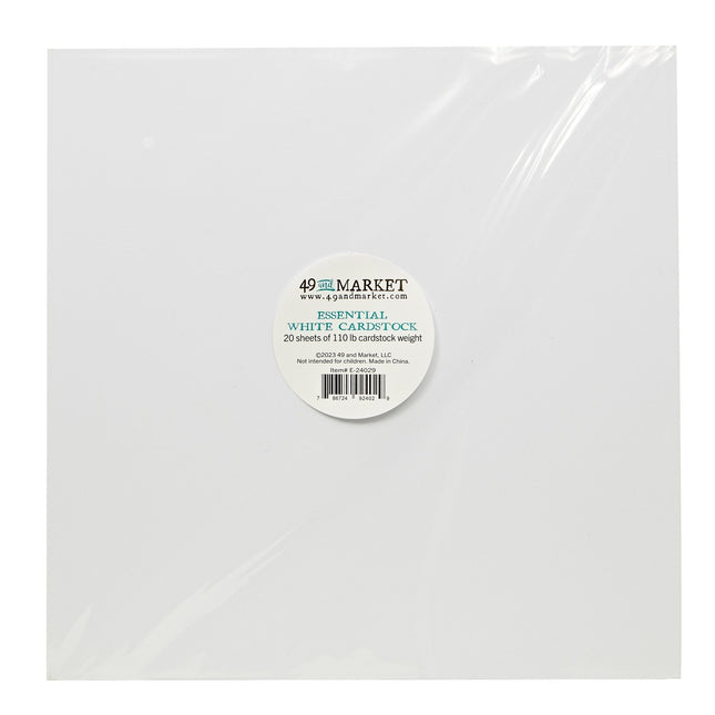 49 and Market - Essential Cardstock 12"X12" 20/Pkg - White