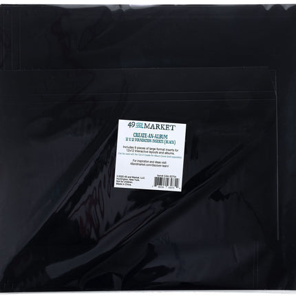 49 and Market - Create-An-Album Foundation Inserts 12"X12" - Black