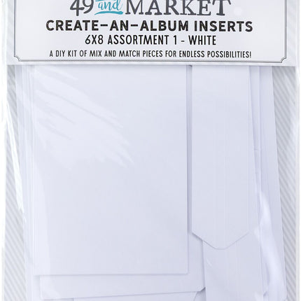 49 and Market - Create-An-Album Foundation Inserts - Assortment 1 White