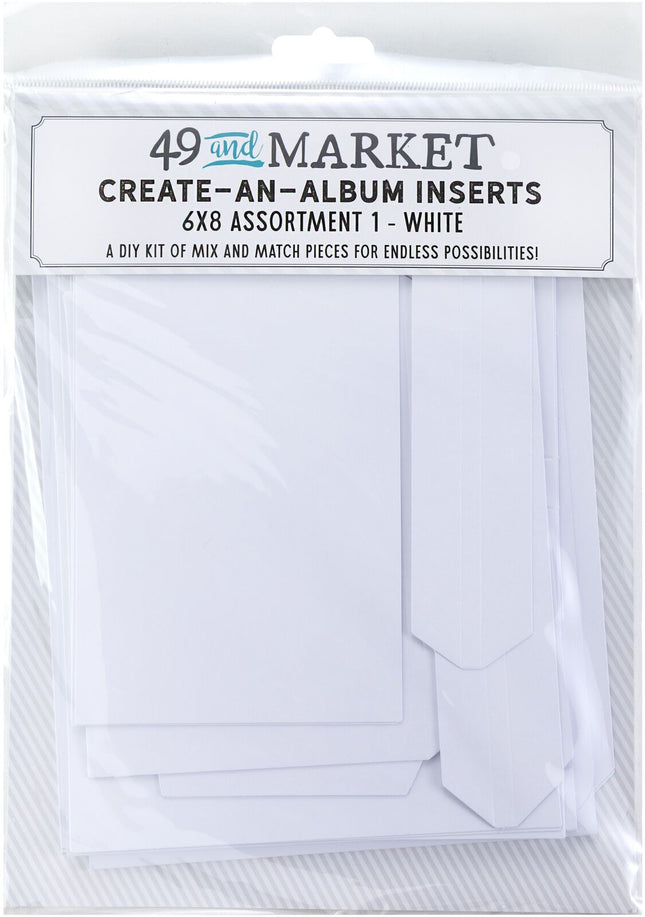 49 and Market - Create-An-Album Foundation Inserts - Assortment 1 White