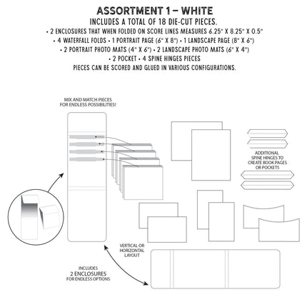 49 and Market - Create-An-Album Foundation Inserts - Assortment 1 White