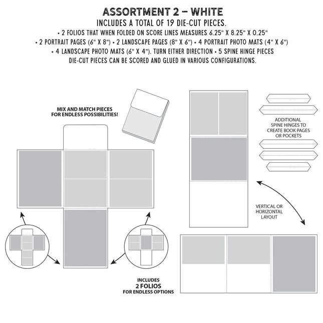 49 and Market - Create-An-Album Foundation Inserts - Assortment 2 White