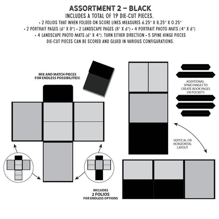 49 and Market - Create-An-Album Foundation Inserts - Assortment 2 Black