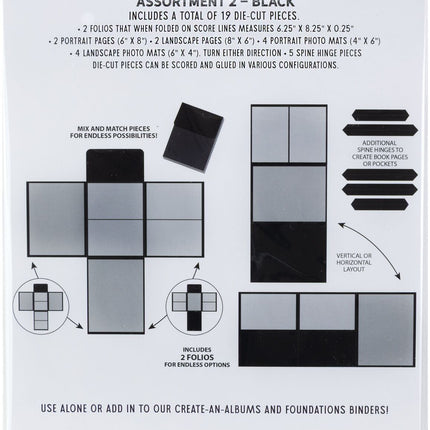 49 and Market - Create-An-Album Foundation Inserts - Assortment 2 Black