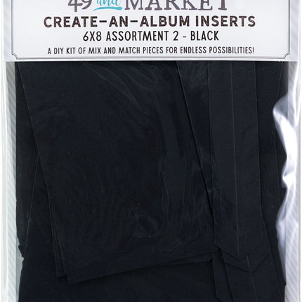 49 and Market - Create-An-Album Foundation Inserts - Assortment 2 Black