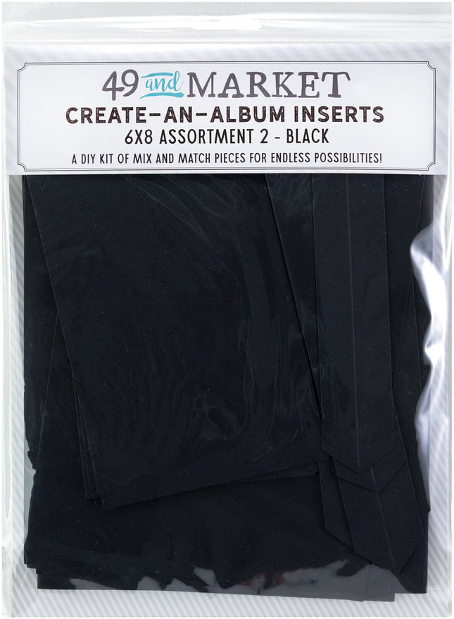 49 and Market - Create-An-Album Foundation Inserts - Assortment 2 Black