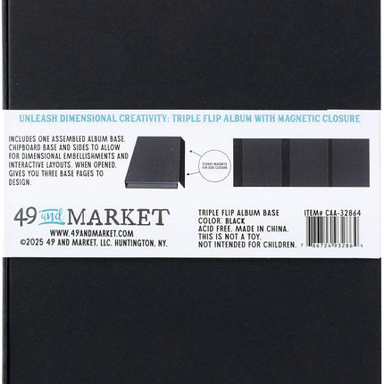 49 and Market - Create-An-Album Triple Flip Album Base - Black