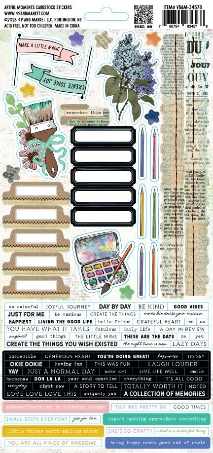 49 and Market - Artful Moments - Cardstock Stickers