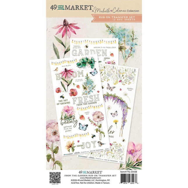 49 and Market - From the Garden - Rub-On Transfers