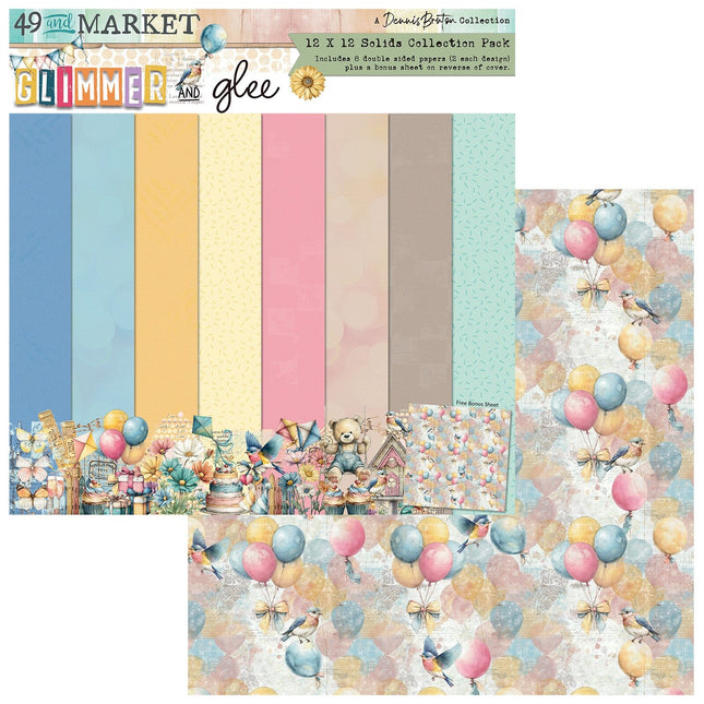 49 and Market - Glimmer & Glee - 12x12 Solids Collection Pack