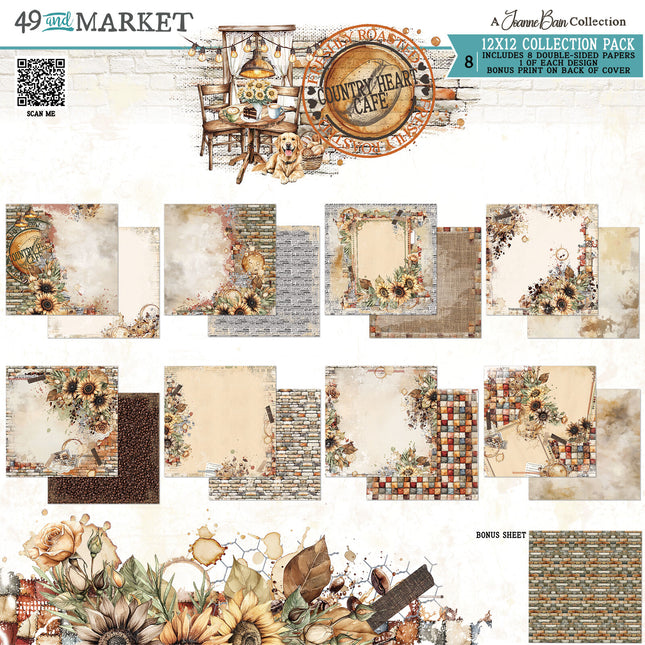 49 and Market - Country Heart Cafe - 12x12 Collection Paper Pack