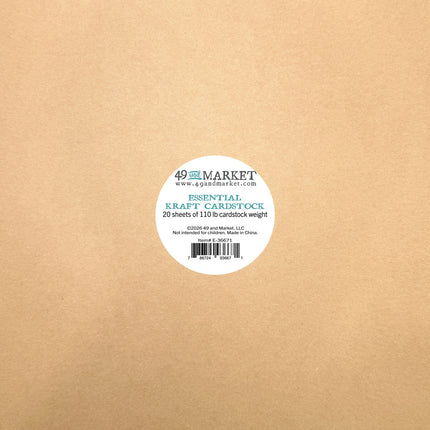 49 and Market - Essential Cardstock 12"X12" 20/Pkg - Kraft