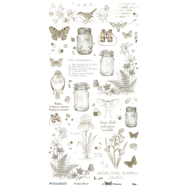 49 and Market - The Quiet Observer - Essential Rub-On Transfers