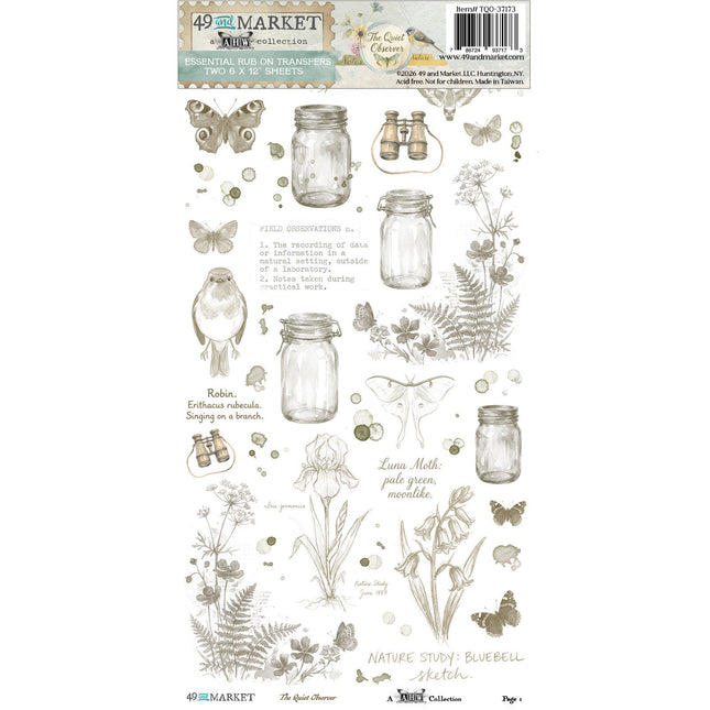49 and Market - The Quiet Observer - Essential Rub-On Transfers