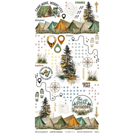 49 and Market - Campfire Memories - Blendable Rub-On Transfers