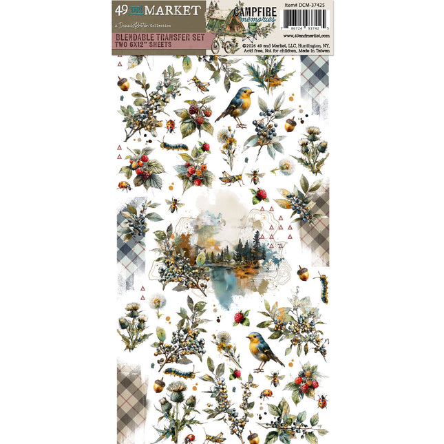 49 and Market - Campfire Memories - Blendable Rub-On Transfers