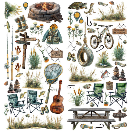 49 and Market - Camping Memories - Laser Cut Fishing Elements