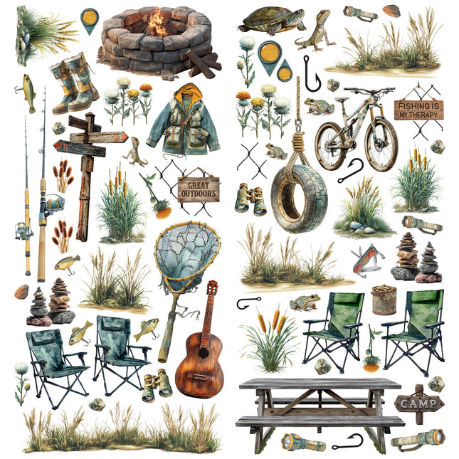 49 and Market - Camping Memories - Laser Cut Fishing Elements