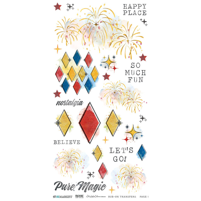 49 and Market - Mouse & Co - Blendable Rub-On Transfers