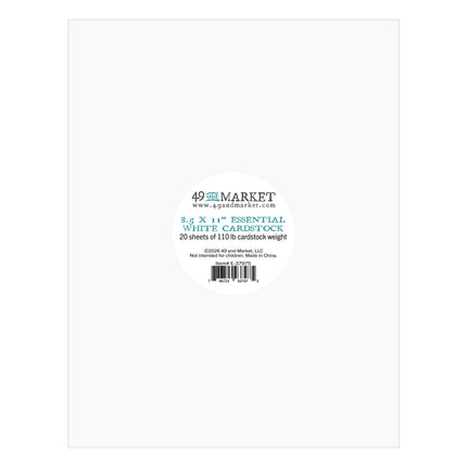 49 and Market - Essential Cardstock 8.5"X11" 20/Pkg - White