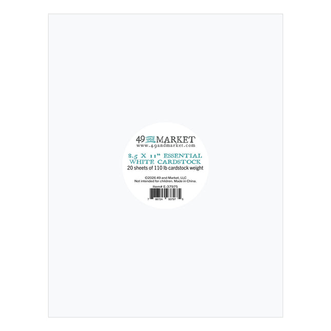 49 and Market - Essential Cardstock 8.5"X11" 20/Pkg - White