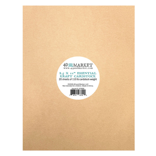 49 and Market - Essential Cardstock 8.5"X11" 20/Pkg - Kraft