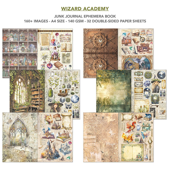 Ciao Bella - Wizard Academy A4 Junk Journal & Ephemera Book 32/Pkg