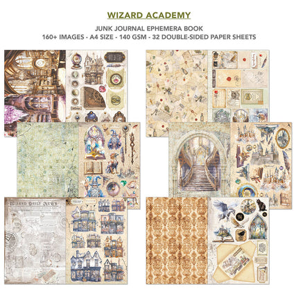 Ciao Bella - Wizard Academy A4 Junk Journal & Ephemera Book 32/Pkg