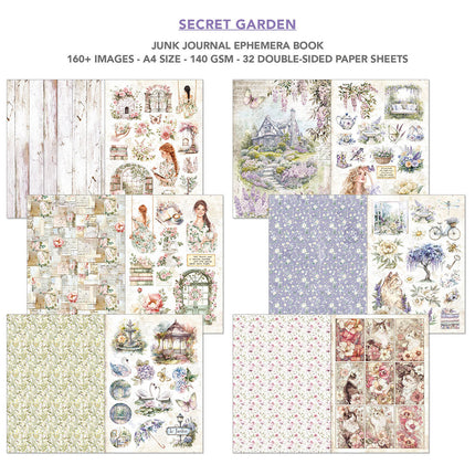 Ciao Bella - Secret Garden A4 Junk Journal & Ephemera Book 32/Pkg