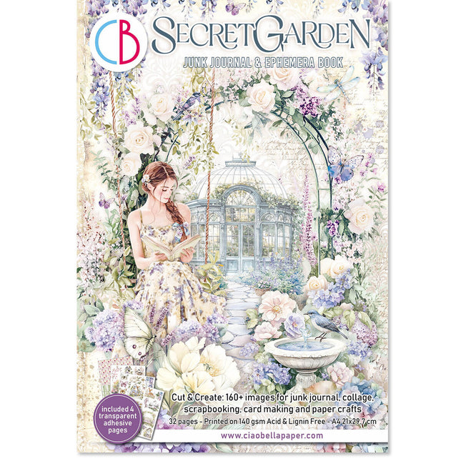 Ciao Bella - Secret Garden A4 Junk Journal & Ephemera Book 32/Pkg