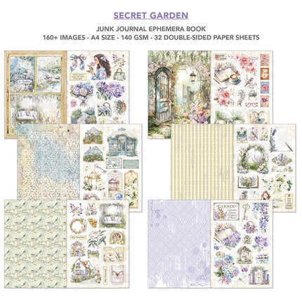 Ciao Bella - Secret Garden A4 Junk Journal & Ephemera Book 32/Pkg
