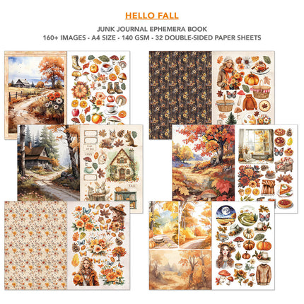 Ciao Bella - Hello Fall A4 Junk Journal & Ephemera Book 32/Pkg