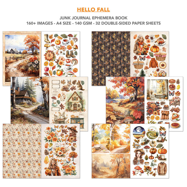 Ciao Bella - Hello Fall A4 Junk Journal & Ephemera Book 32/Pkg