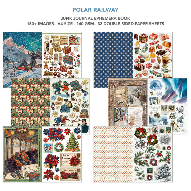 Ciao Bella - Polar Railway A4 Junk Journal Ephemera Book 32/Pkg