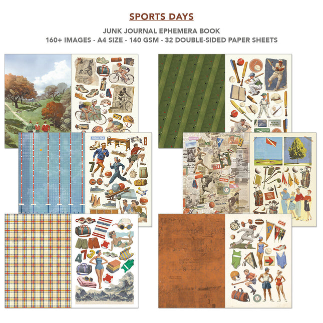 Ciao Bella - Sports Day A4 Junk Journal & Ephemera Book 32/Pkg